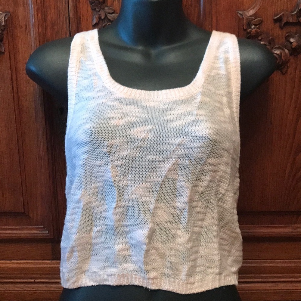 LF Millau slub knit peach crop top S